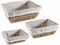 Cestini in carta intrecciata con rivestimento interno in stoffa in set da pezzi, Grande: cm 30 x 23 x 11,5 H