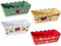 Cestini / cassette in legno colorate con stampa natalizia e bordi sagomati, set da 4 pezzi, cm 21,5 x 12 x 7 H