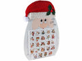 Calendario dell'Avvento in legno a forma di Babbo Natale con 24 cassetti, cm 29 x 7 x 42 H