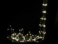 Cascate da 1,70 metri con 10 fili argentati, 180 led bianco caldo, cavo, Filo: m 1,7 H