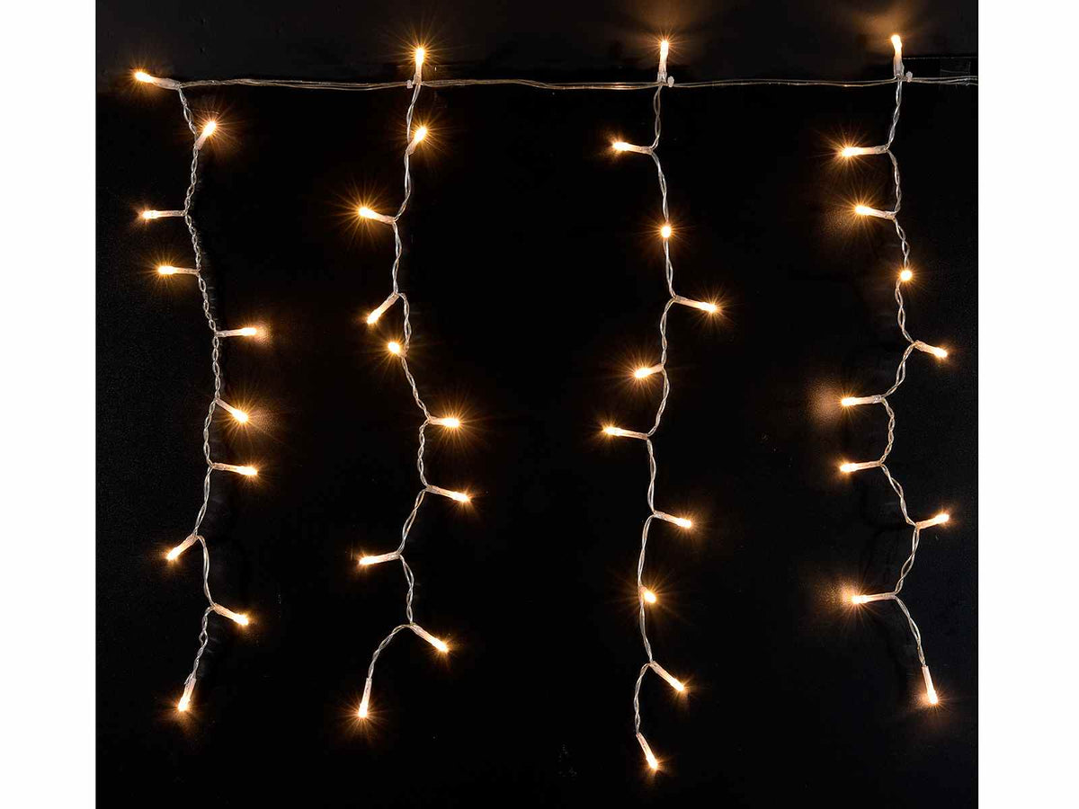 Luci di Natale per balcone a pioggia / cascata 3x0,5m H con 30 fili pendenti, Cascata: Mt 3 x 50 cm H