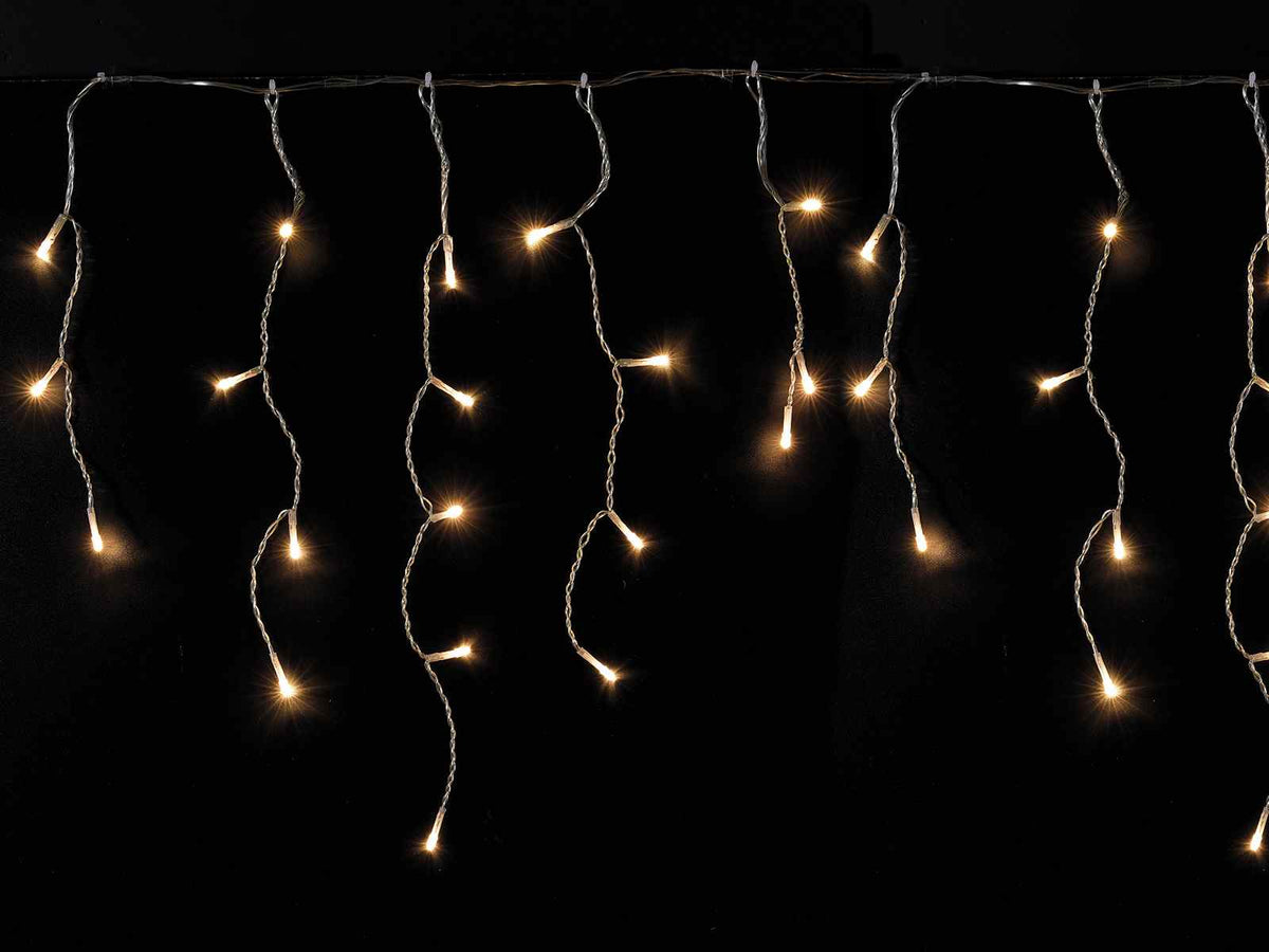 Luci a pioggia, cascata di Natale con 60 fili a stalattiti per balcone con 228, Cascata: m 6 x 50 cm H
