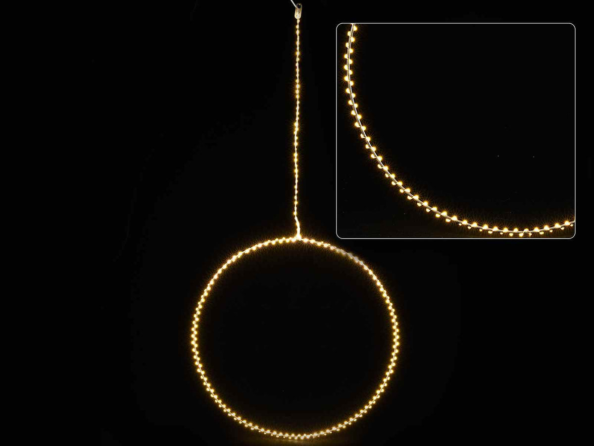 Cerchi natalizi luminosi da appendere con 230 luci led bianco caldo, Ø 50 cm