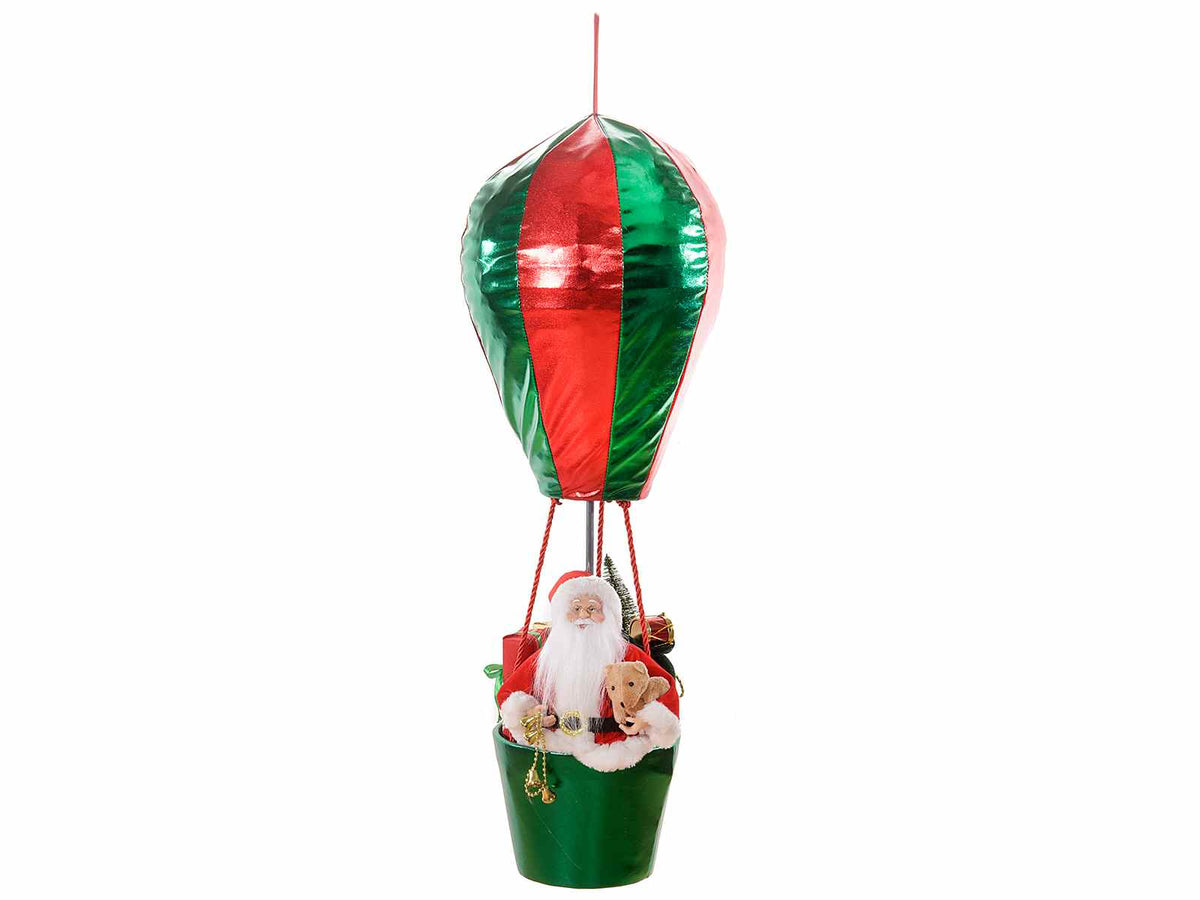 Mongolfiere da appendere 80 cm natalizie con Babbo Natale e doni, Ø 29 cm x 80 H