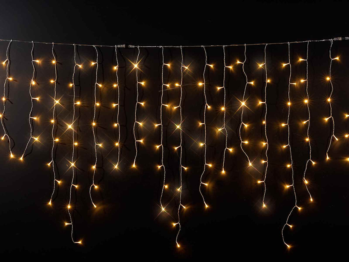 Luci natalizie a pioggia / cascata connettibili con 40 fili pendenti, Cascata: m 4 x 1 H