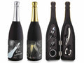Set sommelier a forma di bottiglia di spumante con 5 accessori. Elegante, set da 2 pezzi, Ø 8,5 cm x 32 H
