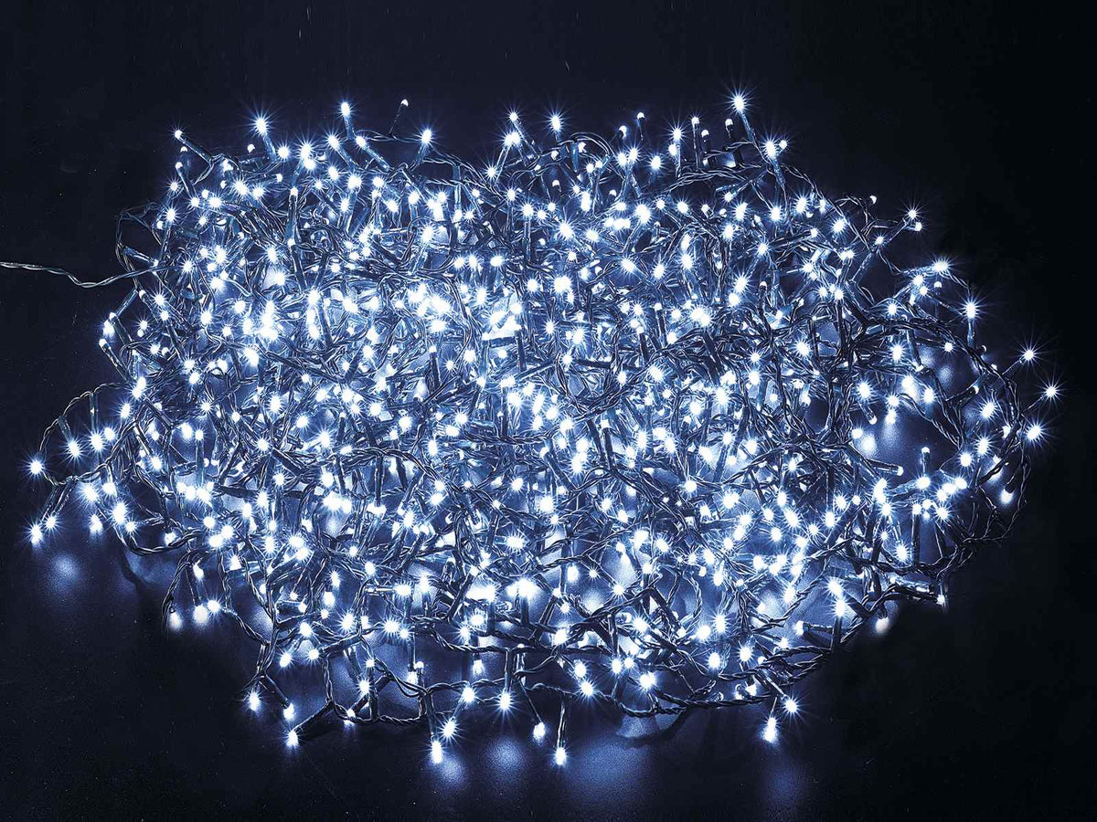 Filo di luci, luminarie natalizie a cavo verde da 20 metri con 800 led bianco, m 20 con luci+5 solo cavo