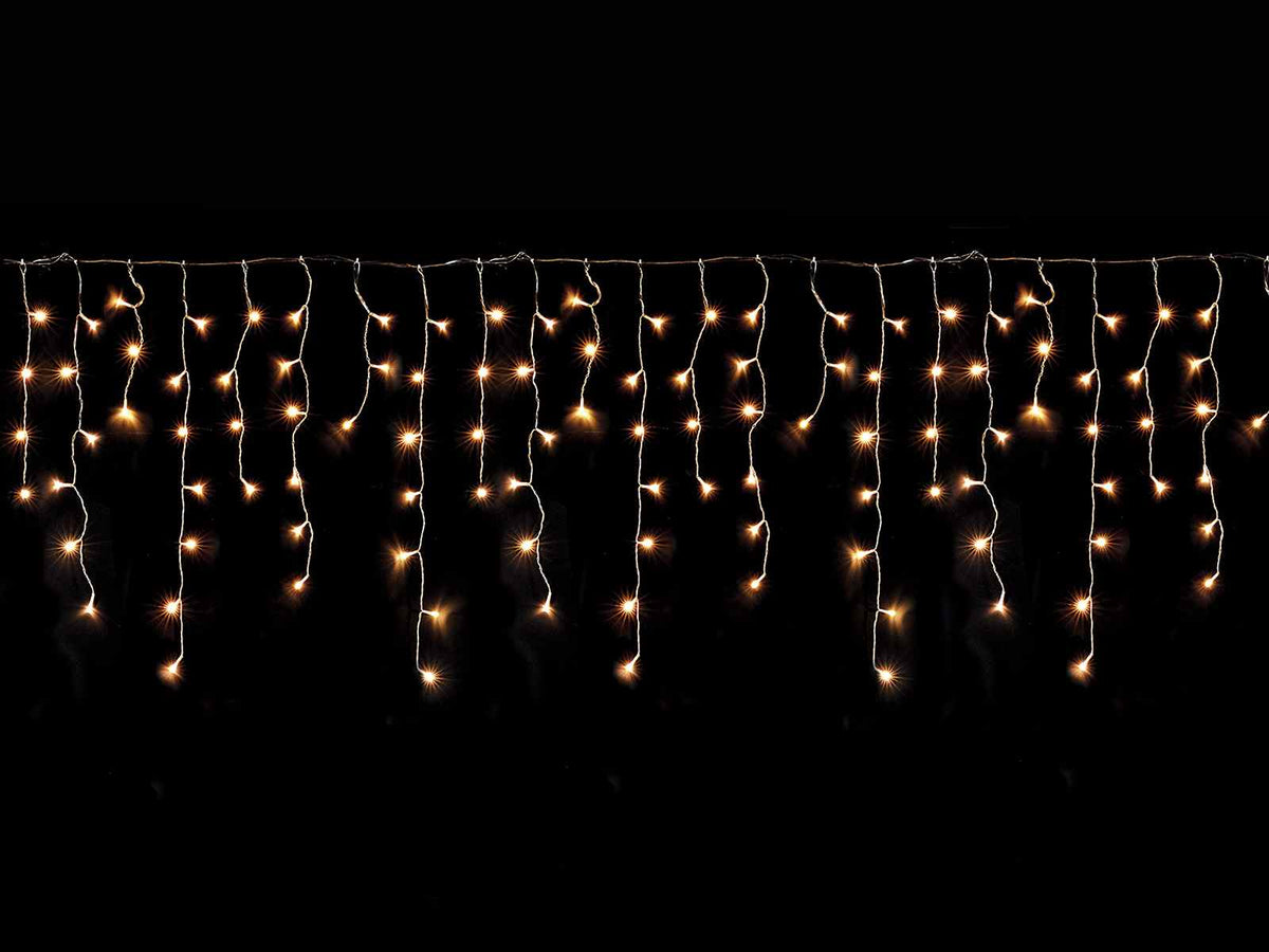 Luci luminarie a pioggia con 180 fili pendenti e 900 led bianco caldo. Per uso, Cascata: M 18 x 70 cm H