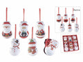 Palline di Natale a scatola in metallo da appendere in espositore da 6 pezzi, set da 6 pezzi, cm 7 x 5 x 11 H