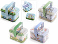 Scatole portadolci / portauova pasquali in metallo a cestino con stampe Pasqua, set da 12 pezzi, cm11x8,5x6H (con manico9,5)