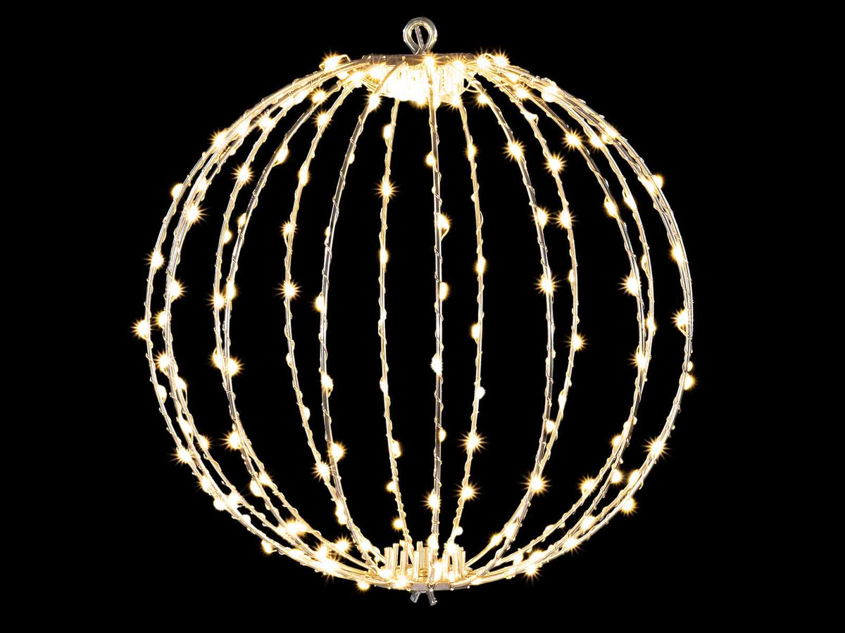 Luminaria di Natale a palla luminosa da appendere con anima in metallo, 192, Ø 30 cm