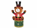 Luminarie di Natale ad orsetto su tamburo con anima in metallo e luci LED, cm 56 x 26 x 90 H