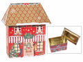 Scatole regalo per alimentari di Natale a forma di casetta natalizia realizzate, set da 6 pezzi, cm 15,5 x 9 x 18 H