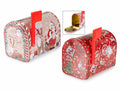 Scatole regalo a forma di portalettere natalizio realizzate in metallo, set da 12 pezzi, cm 13 x 8 x 9,5 H