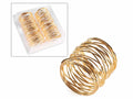 Set 4 portatovaglioli in metallo dorato a spirale per tavole eleganti. Ideali, set da 2 pezzi, Ø 4 cm x 4,5 H