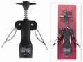Apribottiglia vino in acciaio inox in card con scritte, set da 4 pezzi, cm 7 x 4 x 18,5 H