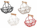 Cestini in metallo colorato nero bianco grigio e rosso a rete di forma ovale, set da 16 pezzi, cm 13x8x5 H (con manico11)