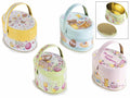 Scatole ovali a cestino portadolci di Pasqua in metallo adatto ad uso, set da 8 pezzi, cm 14 x 10,5 x 8,5 H