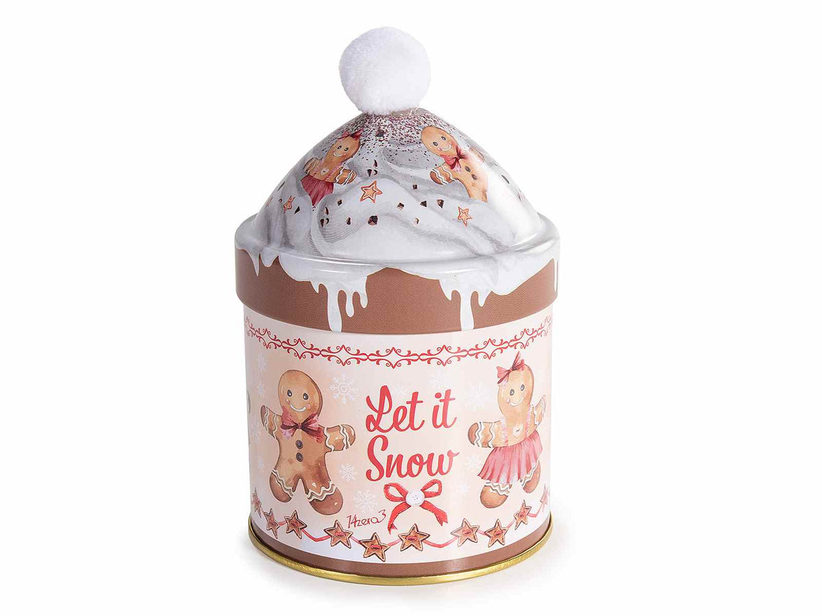Barattoli / contenitori in metallo di Natale con stampa biscottini, set da 8 pezzi, Ø 9 cm x 14,5 H