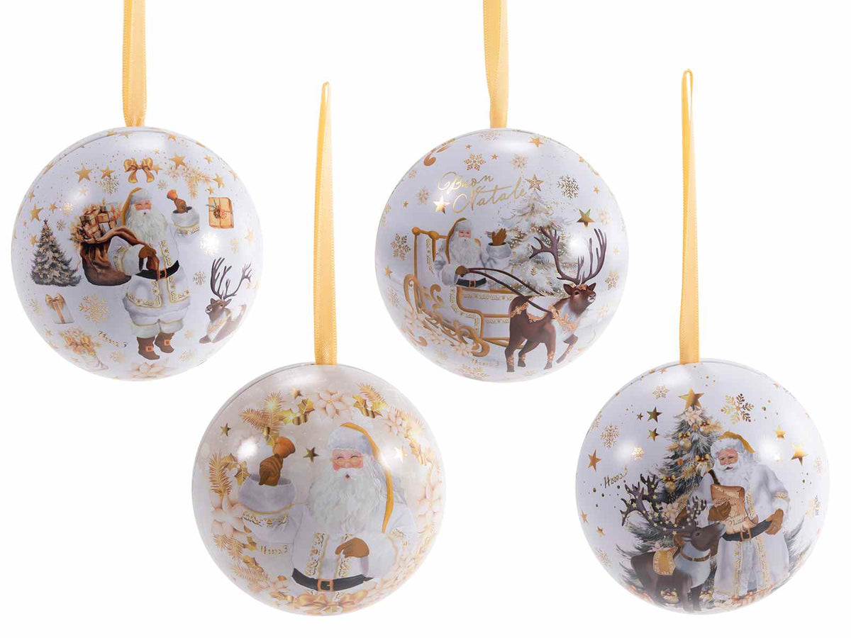 Palline regalo di Natale in metallo alimentari apribili da appendere. Perfette per confezionare dolci, biscotti e piccoli regali, ideali per pasticcer