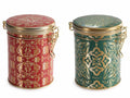 Barattoli natalizi in metallo adatti al contatto con alimenti con chiusura, set da 6 pezzi, cm 11,5 x 9 x 12 H