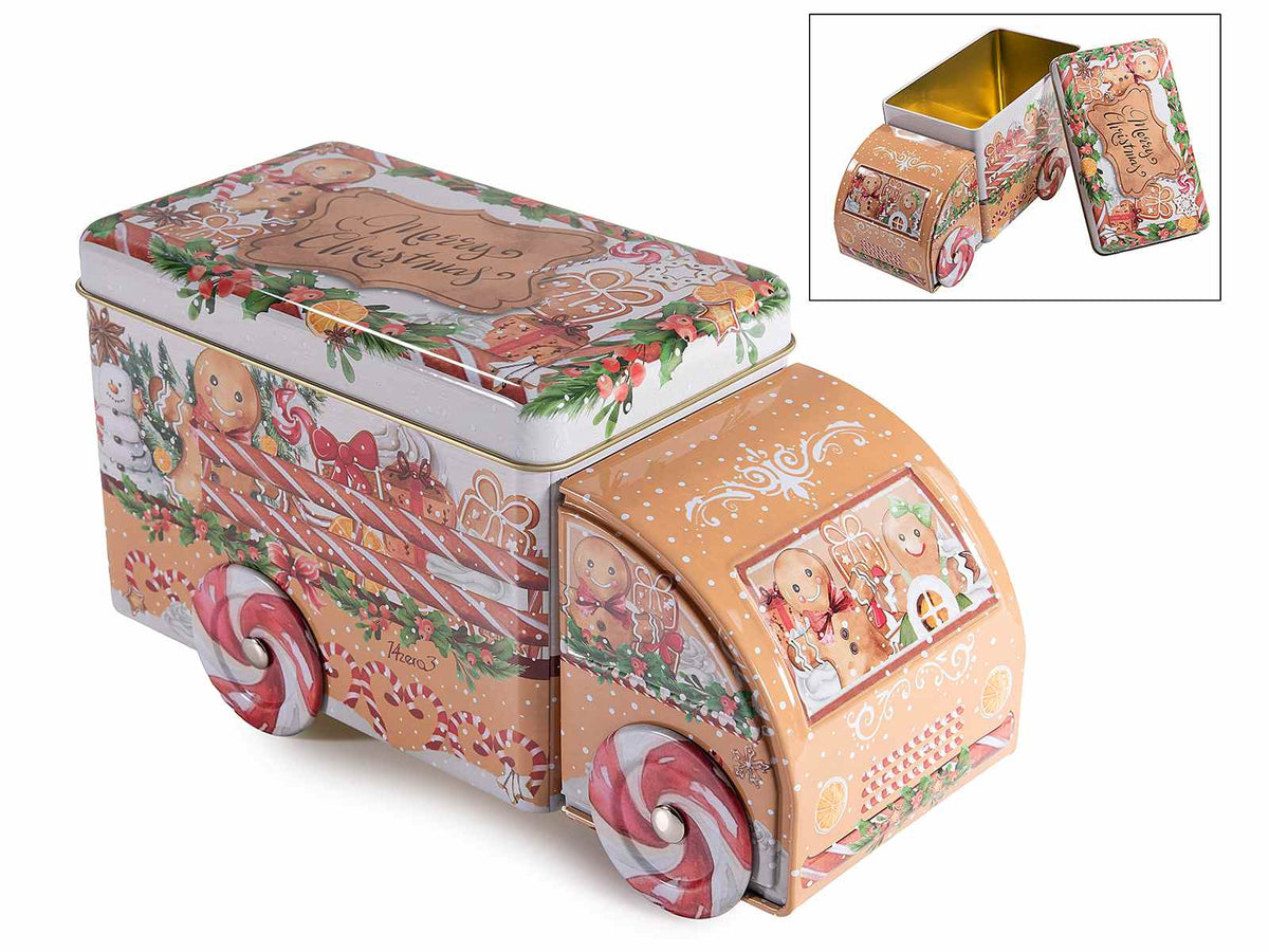 Scatola a forma di furgoncino adatta al contatto diretto con alimenti, ideale, set da 4 pezzi, cm 22 x 9,5 x 11 H