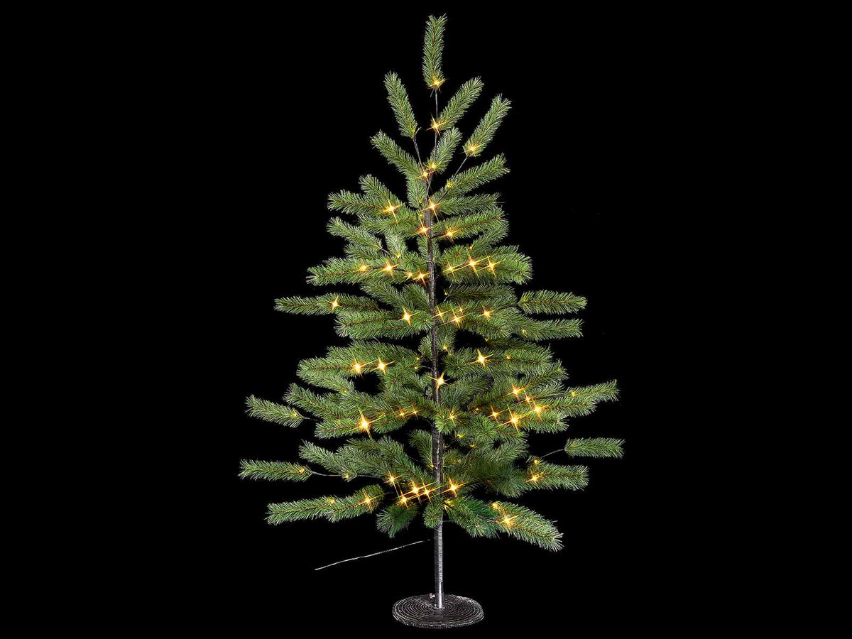 Pini natalizi / alberi di Natale da H 160 con 128 luci LED bianco caldo, 128, Mt 1,60 H