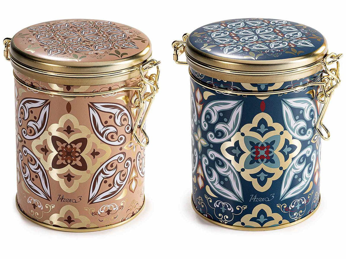 Barattoli adatti al contatto alimentare in metallo con chiusura ermetica, set da 6 pezzi, cm 11,5 x 9 x 12 H