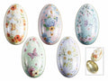 Uova di Pasqua apribili in metallo ad uso alimentare con decorazioni floreali, set da 10 pezzi, cm 6,5 x 7 x 11 H