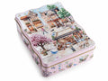 Scatole in metallo adatte al contatto alimentare com fantasia primavera e bordi, set da 8 pezzi, cm 13 x 18 x 5 H