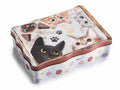 Scatole adatte al contatto alimentare in metallo con bordi ondulati e decori, set da 8 pezzi, cm 13 x 18 x 5 H