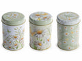 Barattoli adatti al contatto alimentare in metallo con coperchio e decori, set da 12 pezzi, Ø 11 cm x 15,5 H