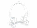 Carrozze delle favole in metallo bianco con doppia seduta, ideale, cm 172 x 80 x 225 H