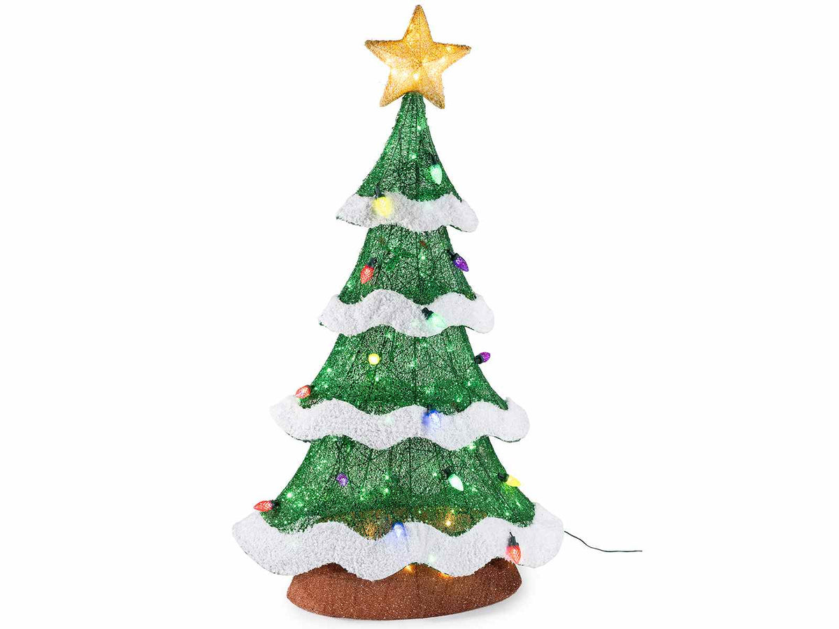 Alberi di Natale con anima in metallo con luci LED. Luminaria di Natale, cm 70 x 30 x 120 H