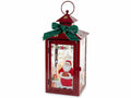 Lanterne di Natale in metallo con stampa a tema, candela LED con fiamma, cm14x14x29H (con gancio32)