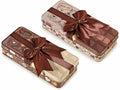 Scatole natalizie adatte al contatto alimentare in metallo a pacchetto regalo, set da 4 pezzi, cm 21 x 9,5 x 4 H