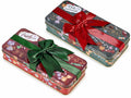 Set di 4 scatole in metallo a pacchetto regalo, 21x9,5x4 cm – Natale