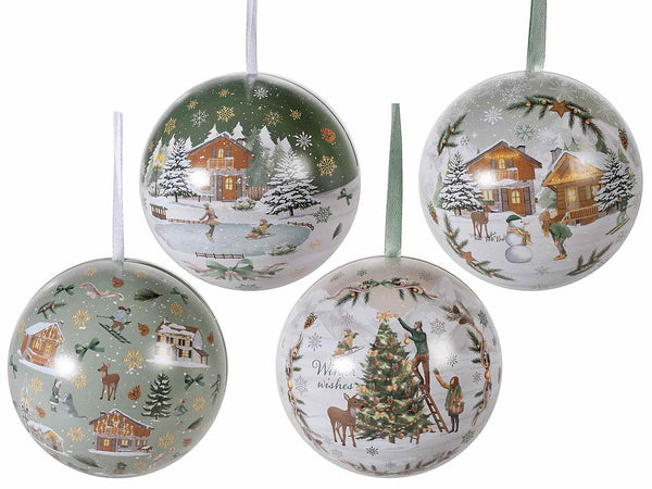 Set di 8 palline regalo di Natale in metallo alimentari apribili da appendere. Perfette per confezionare dolci, biscotti e piccoli regali, ideali per pasticcerie e idee regalo…