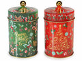 Set di 4 barattoli in metallo con coperchio, 10x10x18,5 cm – Natale