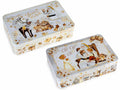 Scatole natalizie in metallo adatto al contatto alimentare con coperchio, set da 4 pezzi, cm 23,5 x 15,5 x 6 H