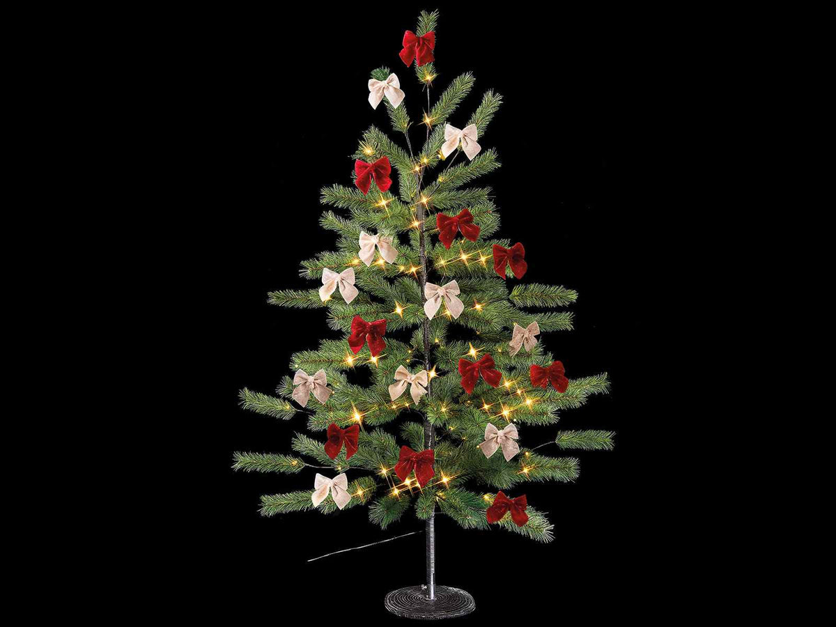Pini natalizi / alberi di Natale da H 160 con 128 luci LED bianco caldo e 128, Mt 1,60 H