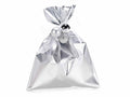 Busta a sacchetto regalo metallizzata argento opaco. Ideale per confezioni, set da 100 pezzi, cm 15 x 20 H