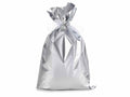 Busta a sacchetto regalo metallizzata argento opaco. Ideale per confezioni, set da 50 pezzi, cm 30 x 50 H