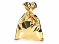 Busta a sacchetto regalo metallizzata oro lucido. Ideale per confezioni regalo, set da 100 pezzi, cm 20 x 30 H