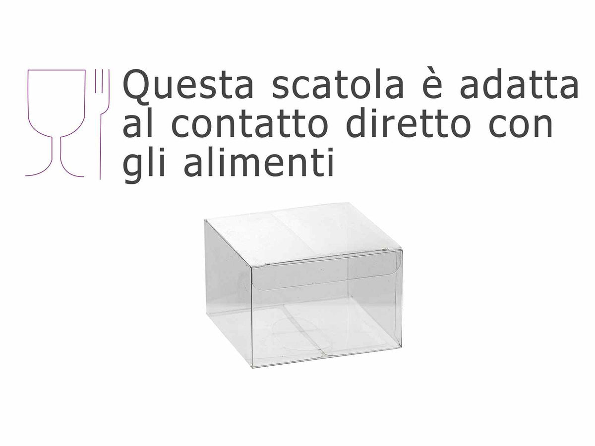 Scatole in pvc rettangolari trasparenti per confezioni, set da 30 pezzi, cm 7,5 x 7,5 x 5 H