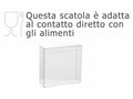 Scatole quadrate trasparenti in PET - uso alimentare, set da 40 pezzi, cm 9 x 2,8 x 9 H