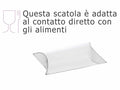 Scatola a cuscino trasparente in PET di dimensione media- uso alimentare, set da 40 pezzi, cm 13 x 3 x 8,7 H