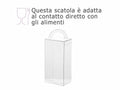 Scatole regalo trasparenti in PET - uso alimentare con manico, set da 25 pezzi, cm 7,2 x 4,9 x 14,5 H