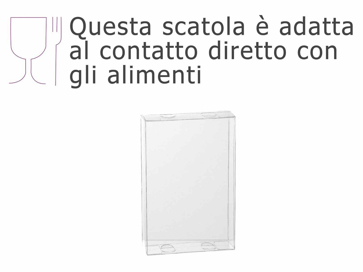 Scatole rettangolari trasparenti in PET - uso alimentare, set da 20 pezzi, cm 13,5 x 4,5 x 20,7 H