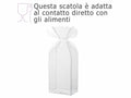 Scatole rettangolari trasparenti in PET - uso alimentare con chiusura a fiocco, set da 10 pezzi, cm 13,5 x 8,5 x 20,5 H